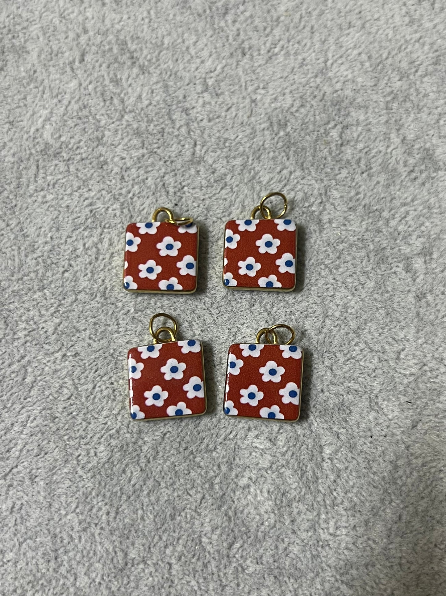Squared Flower Charm