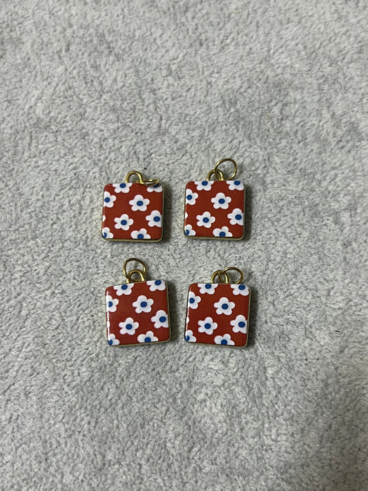 Squared Flower Charm