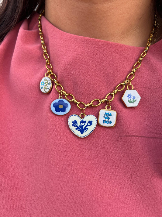 Heart Flower Charm