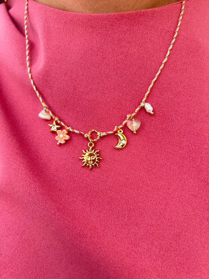 Pink Rope Necklace