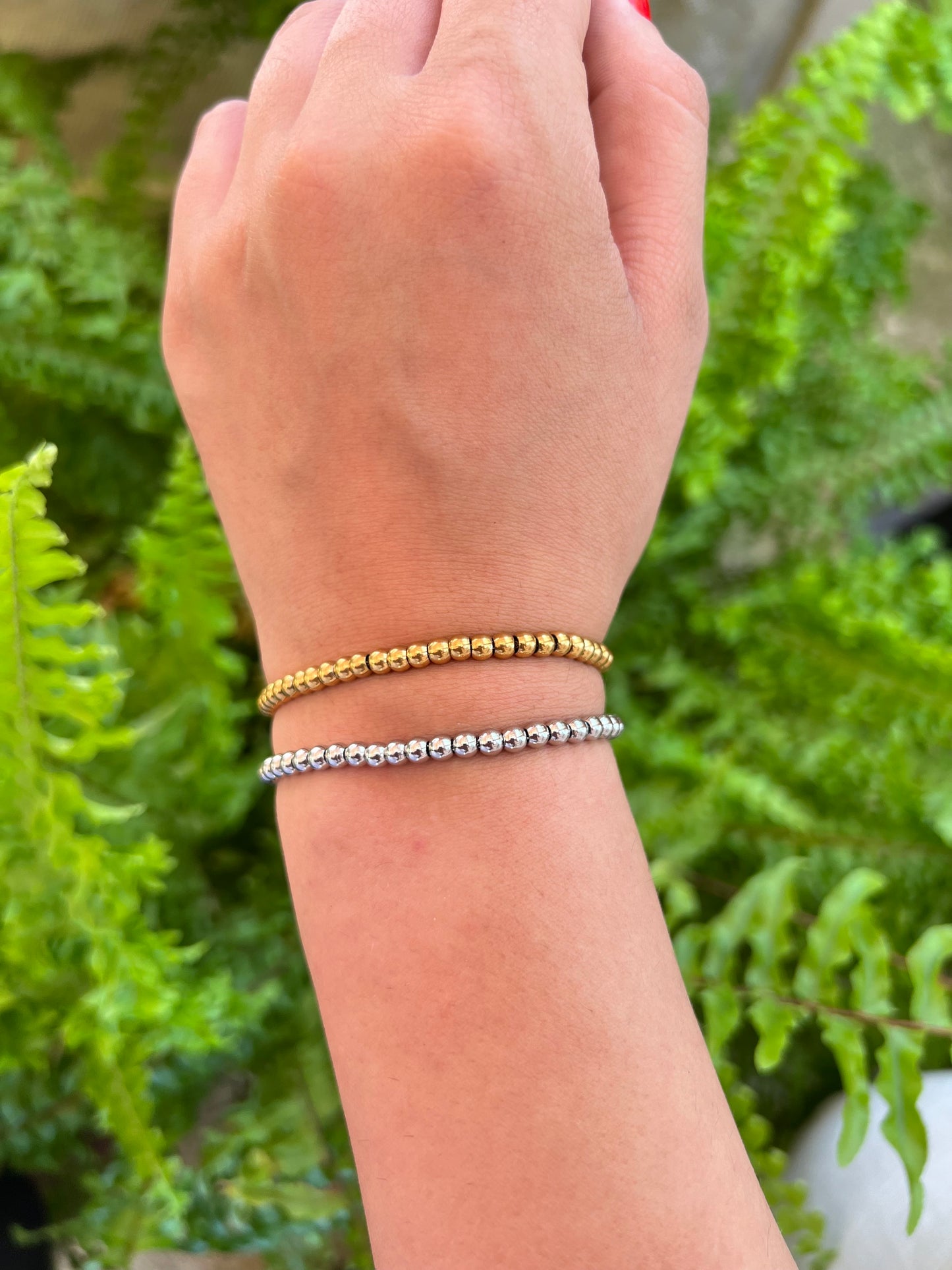 Beaded Bracelet / Silver