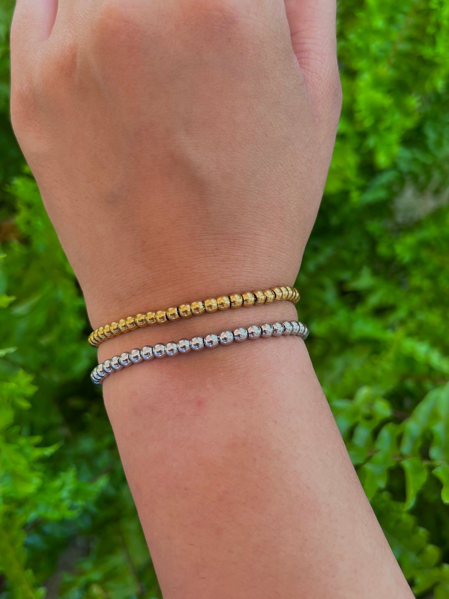 Beaded Bracelet / Silver