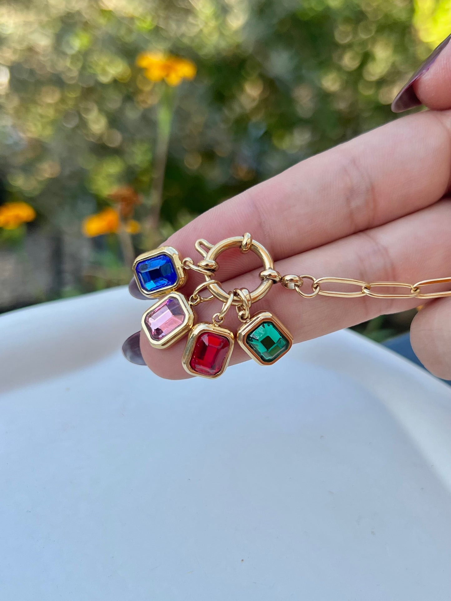 Colored Stones Charms