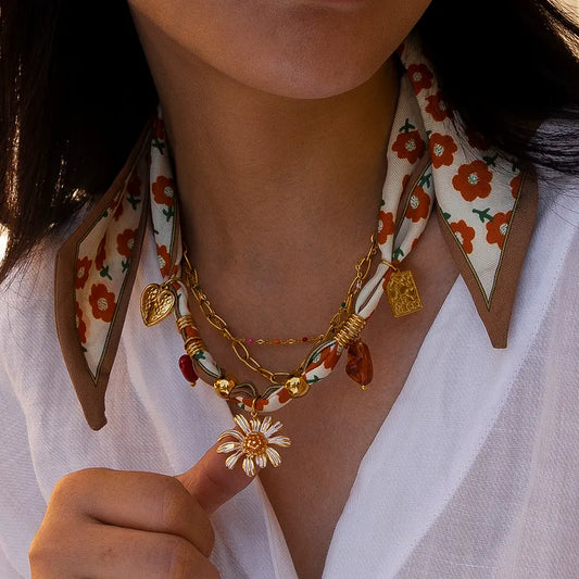 Red Scarf Necklace