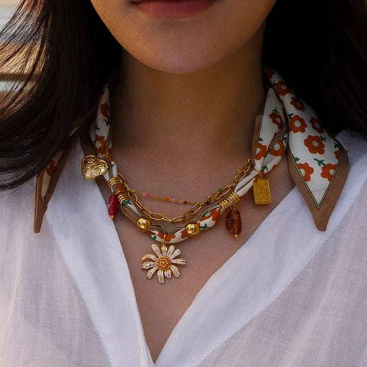 Red Scarf Necklace